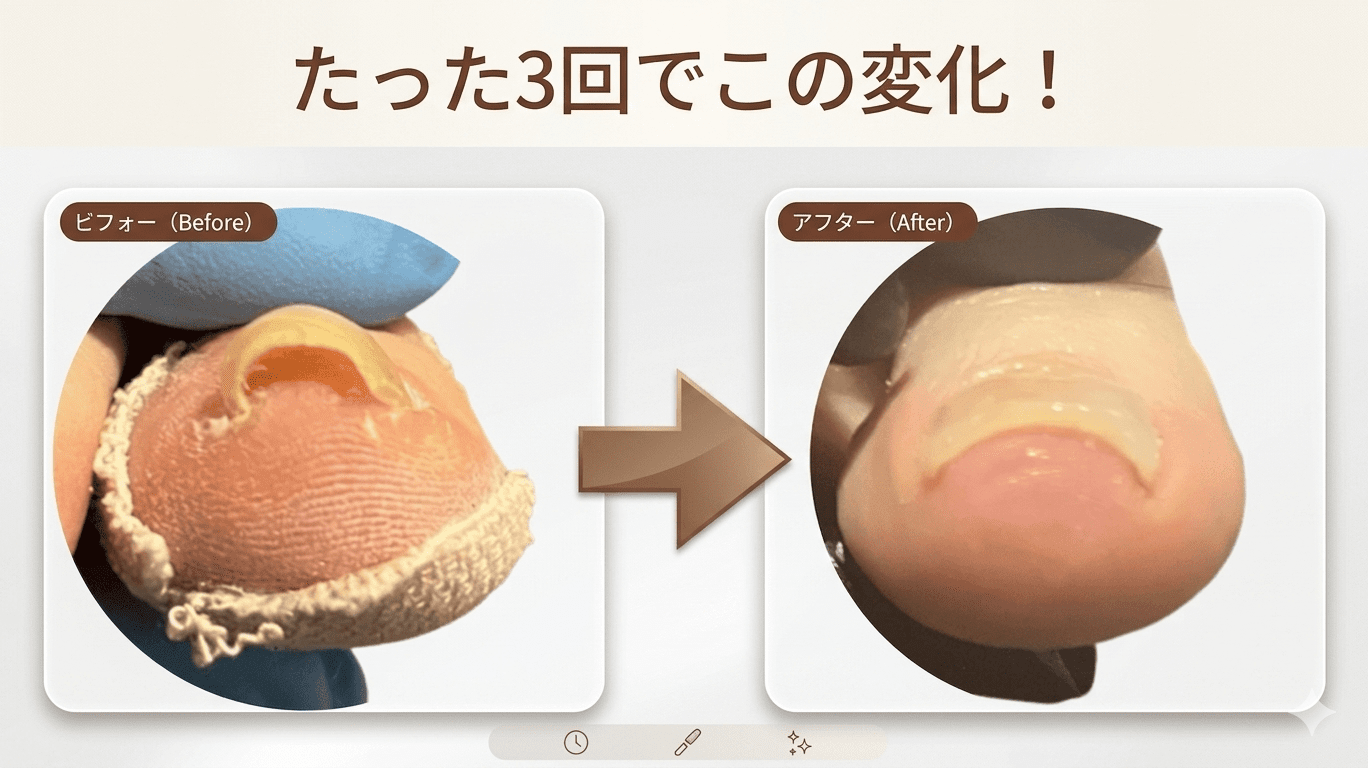 巻き爪補正のビフォーアフター
